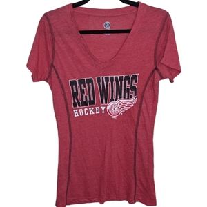 Detroit Red Wings Women's Short Sleeve V-Neck Tee M 🏒